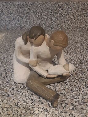 Willow Tree Family Embrace Sculpture - Cream and Brown